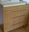 Oak chest of drawers and changing top